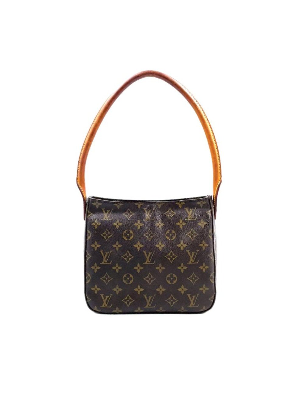 Louis Vuitton Looping Monogram Leather Brown Light Handbag Gold
